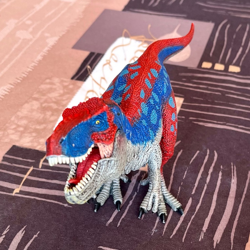 2011 Schleich Blue Red Tyrannosaurus Rex Dinosaur T-Rex D-73527 Figure